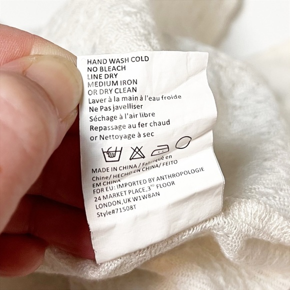 Anthropologie Tiny Cassia Tank Small blouse top white floral embroidered sequins - Picture 11 of 14